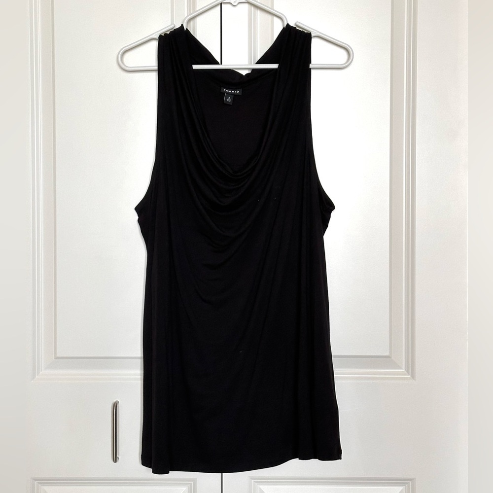 Torrid Women's Black Draped Tank Top